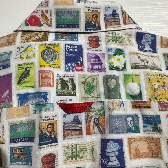 Jermyn & Bond Men’s Button-Up Shirt – Size L – Long Sleeve – Stamp Print - Picture 5 of 13